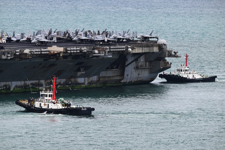 US nuclear-powered aircraft carrier USS Abraham Lincoln.